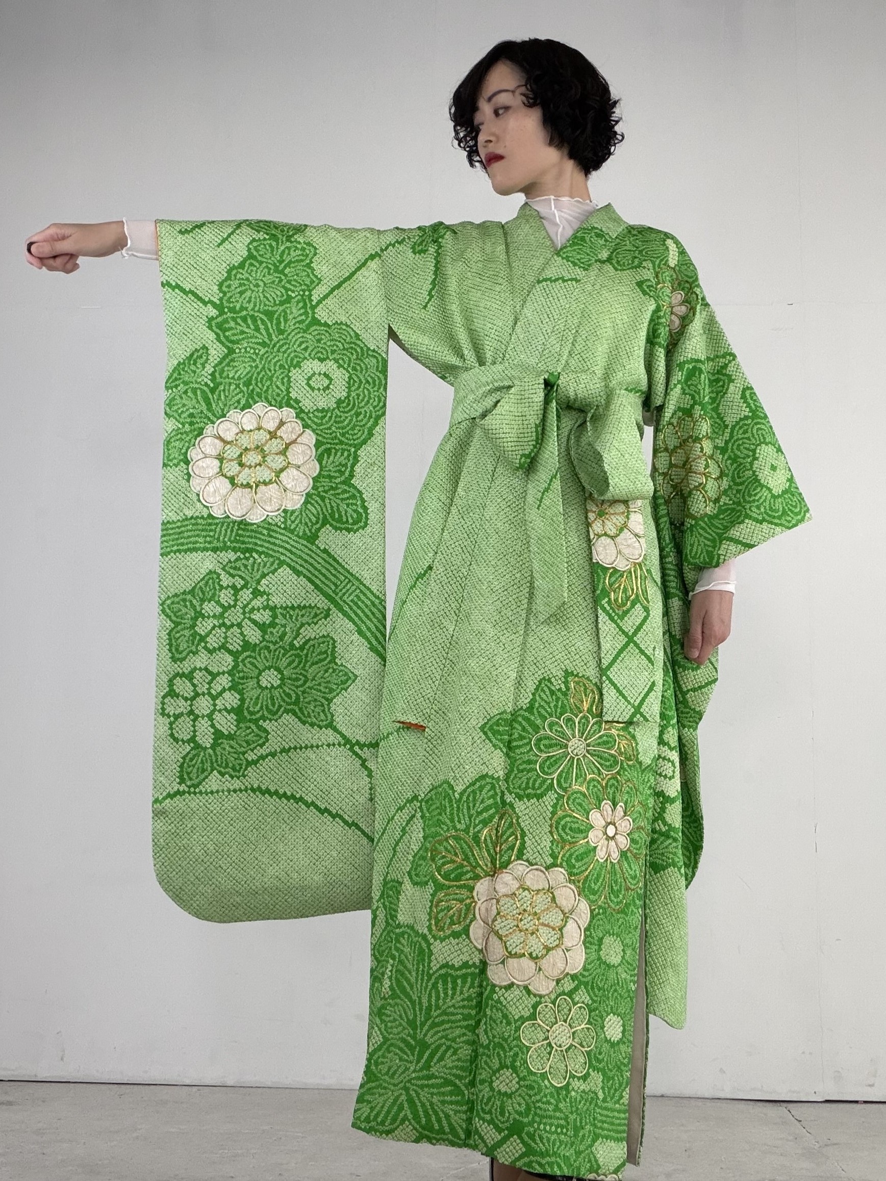 One-of-a-Kind Silk Gown-Shibori Tie-Dye